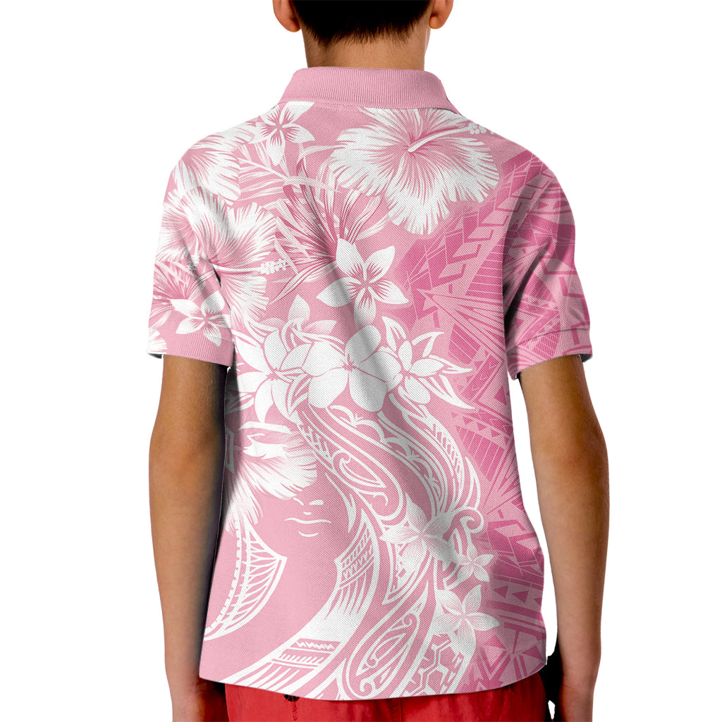 Polynesian Women's Day Kid Polo Shirt Plumeria Passion - Pink LT7 - Polynesian Pride
