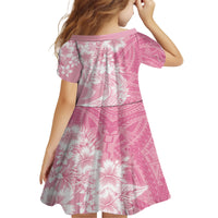 Polynesian Women's Day Kid Short Sleeve Dress Plumeria Passion - Pink LT7 - Polynesian Pride