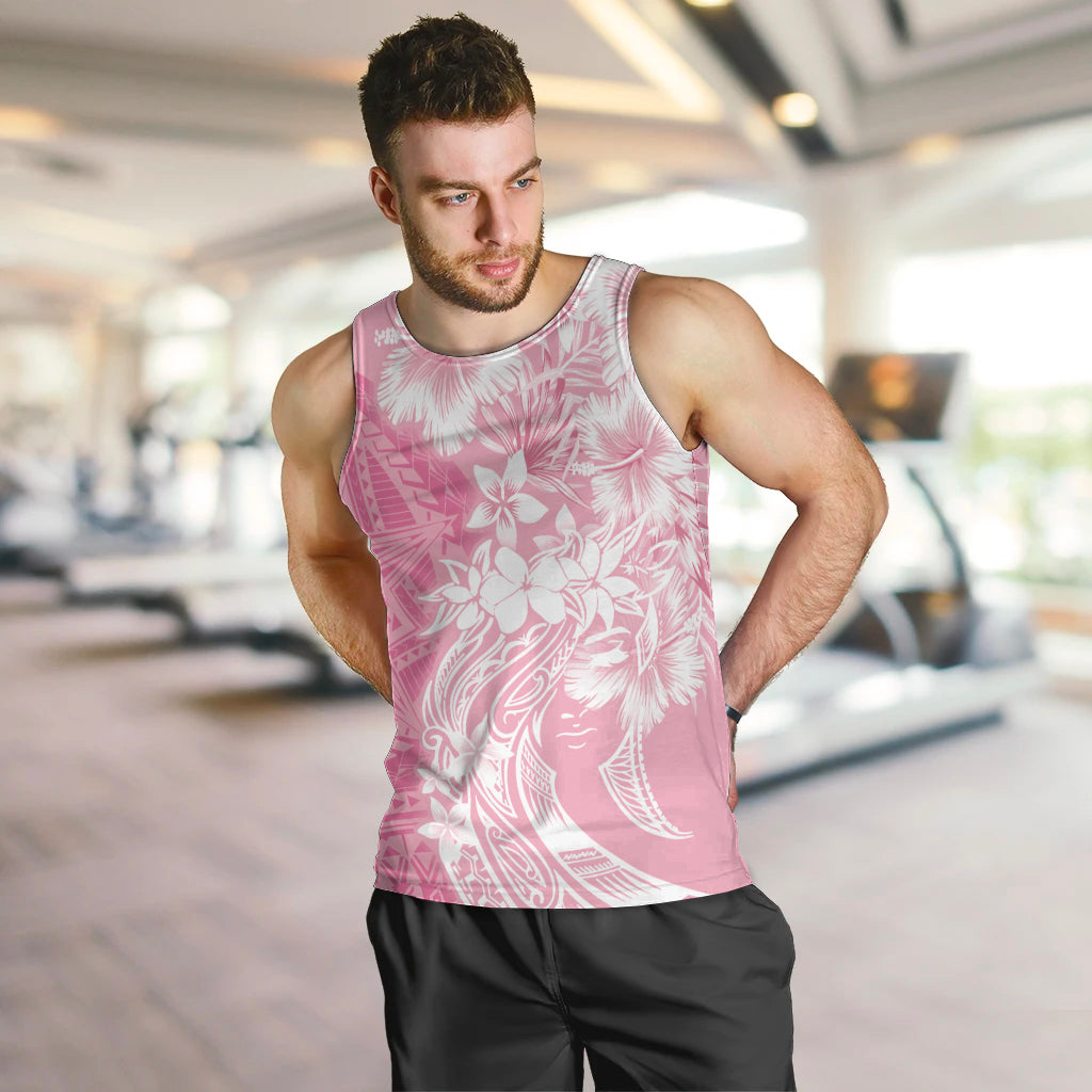 Polynesian Women's Day Men Tank Top Plumeria Passion - Pink LT7 Pink - Polynesian Pride