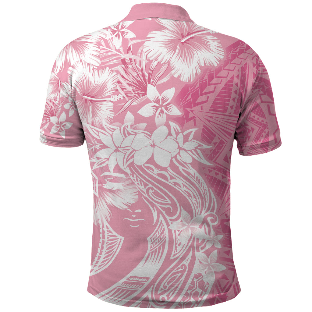 Polynesian Women's Day Polo Shirt Plumeria Passion - Pink LT7 - Polynesian Pride