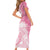 Polynesian Women's Day Short Sleeve Bodycon Dress Plumeria Passion - Pink LT7 - Polynesian Pride