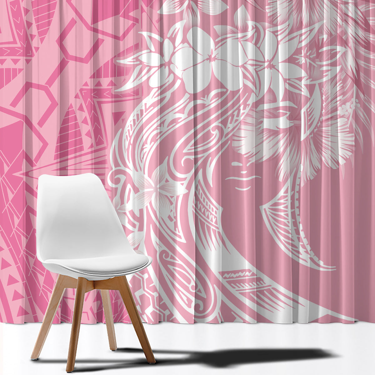 Polynesian Women's Day Window Curtain Plumeria Passion - Pink LT7 - Polynesian Pride