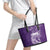 Polynesian Women's Day Leather Tote Bag Plumeria Passion - Purple LT7 - Polynesian Pride