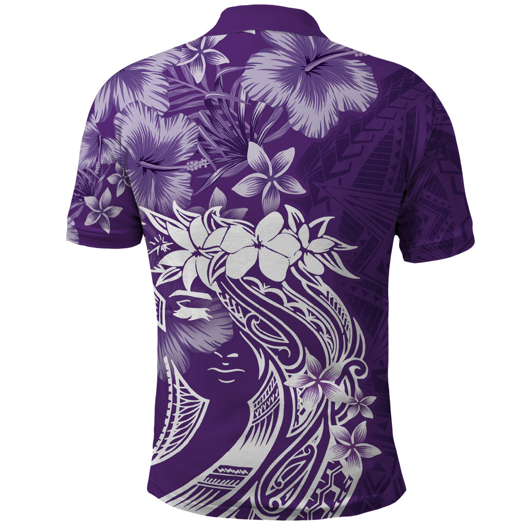 Polynesian Women's Day Polo Shirt Plumeria Passion - Purple LT7 - Polynesian Pride