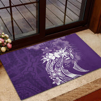 Polynesian Women's Day Rubber Doormat Plumeria Passion - Purple LT7 - Polynesian Pride