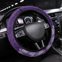 Polynesian Women's Day Steering Wheel Cover Plumeria Passion - Purple LT7 Universal Fit Purple - Polynesian Pride
