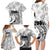 Polynesian Women's Day Family Matching Long Sleeve Bodycon Dress and Hawaiian Shirt Plumeria Passion - White LT7 - Polynesian Pride