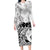 Polynesian Women's Day Family Matching Long Sleeve Bodycon Dress and Hawaiian Shirt Plumeria Passion - White LT7 Mom's Dress White - Polynesian Pride