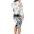 Polynesian Women's Day Family Matching Long Sleeve Bodycon Dress and Hawaiian Shirt Plumeria Passion - White LT7 - Polynesian Pride