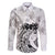 Polynesian Women's Day Family Matching Mermaid Dress and Hawaiian Shirt Plumeria Passion - White LT7 Dad's Shirt - Long Sleeve White - Polynesian Pride