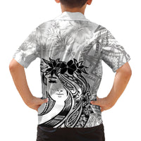 Polynesian Women's Day Family Matching Off Shoulder Long Sleeve Dress and Hawaiian Shirt Plumeria Passion - White LT7 - Polynesian Pride