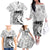 Polynesian Women's Day Family Matching Off Shoulder Long Sleeve Dress and Hawaiian Shirt Plumeria Passion - White LT7 - Polynesian Pride