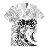 Polynesian Women's Day Family Matching Tank Maxi Dress and Hawaiian Shirt Plumeria Passion - White LT7 Dad's Shirt - Short Sleeve White - Polynesian Pride