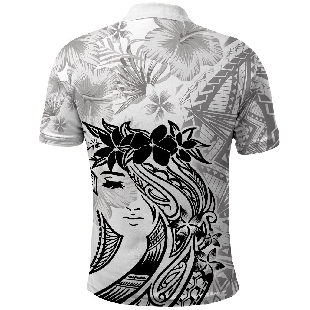 Polynesian Women's Day Polo Shirt Plumeria Passion - White LT7 - Polynesian Pride