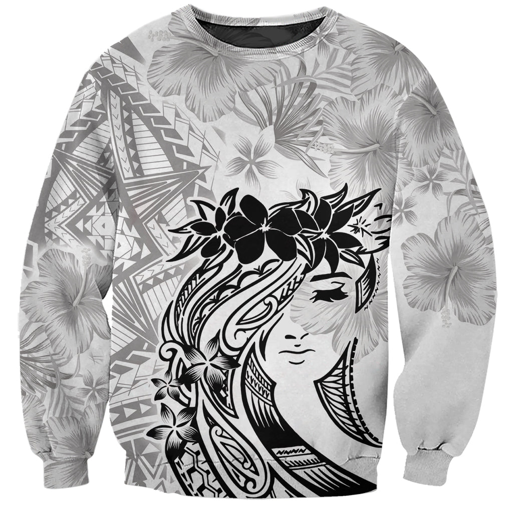 Polynesian Women's Day Sweatshirt Plumeria Passion - White LT7 Unisex White - Polynesian Pride