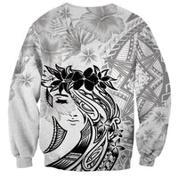 Polynesian Women's Day Sweatshirt Plumeria Passion - White LT7 - Polynesian Pride