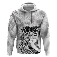 Polynesian Women's Day Zip Hoodie Plumeria Passion - White LT7 Pullover Hoodie White - Polynesian Pride