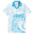 Polynesian Women's Day Family Matching Long Sleeve Bodycon Dress and Hawaiian Shirt Plumeria Passion - Turquoise LT7 Dad's Shirt - Short Sleeve Turquoise - Polynesian Pride