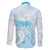 Polynesian Women's Day Family Matching Long Sleeve Bodycon Dress and Hawaiian Shirt Plumeria Passion - Turquoise LT7 - Polynesian Pride