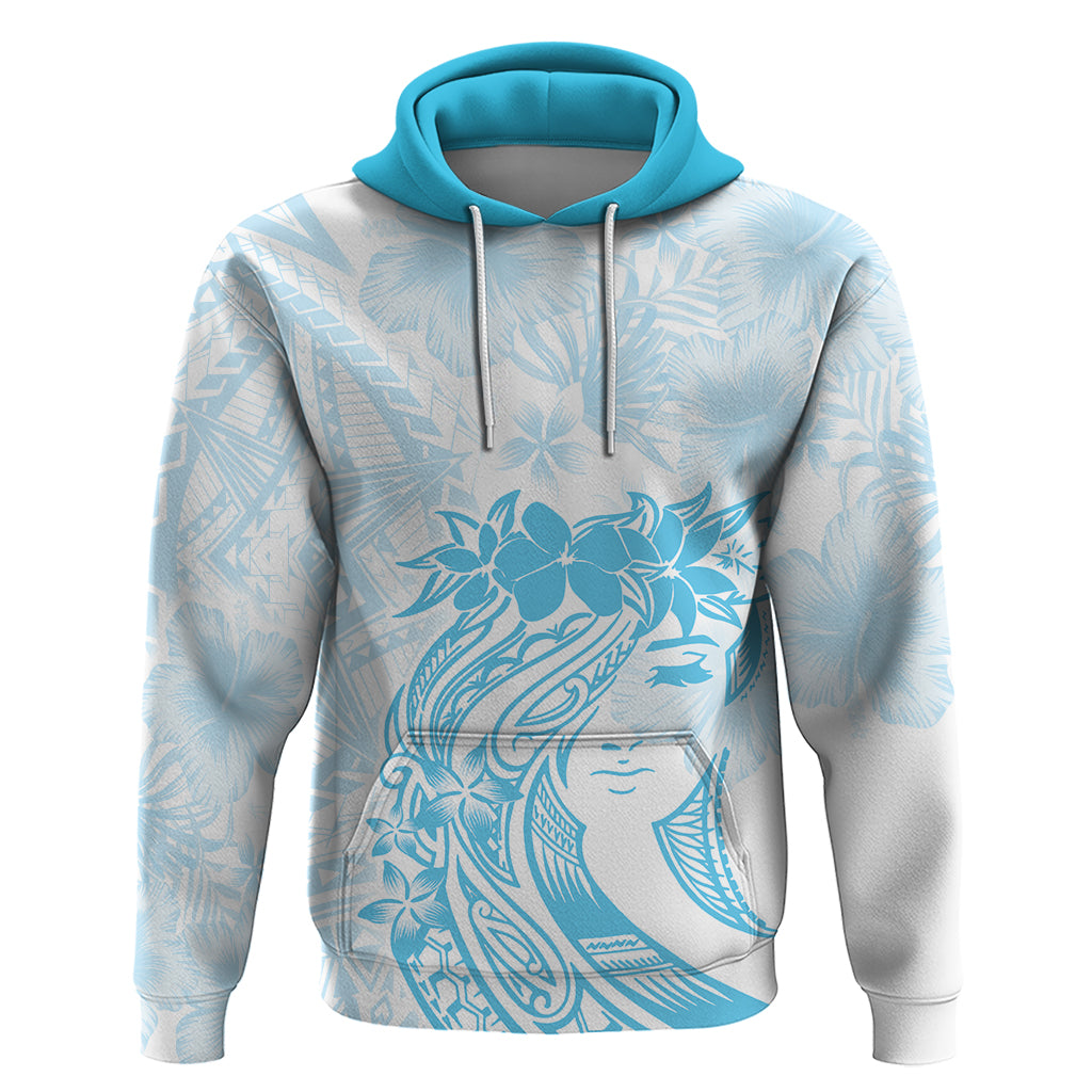 Polynesian Women's Day Hoodie Plumeria Passion - Turquoise LT7 Pullover Hoodie Turquoise - Polynesian Pride