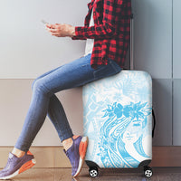 Polynesian Women's Day Luggage Cover Plumeria Passion - Turquoise LT7 - Polynesian Pride
