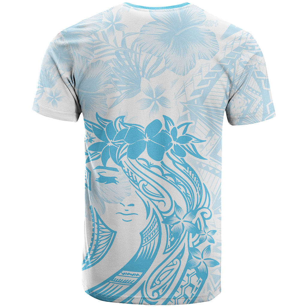 Polynesian Women's Day T Shirt Plumeria Passion - Turquoise LT7 - Polynesian Pride