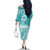 Polynesian Women's Day Family Matching Off Shoulder Long Sleeve Dress and Hawaiian Shirt Plumeria Passion - Teal LT7 - Polynesian Pride