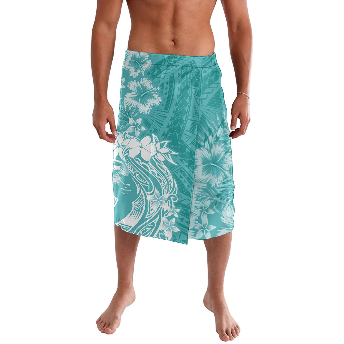 Polynesian Women's Day Lavalava Plumeria Passion - Teal LT7 Teal - Polynesian Pride