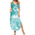 Polynesian Women's Day Summer Maxi Dress Plumeria Passion - Teal LT7 Women Teal - Polynesian Pride