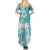 Polynesian Women's Day Summer Maxi Dress Plumeria Passion - Teal LT7 - Polynesian Pride