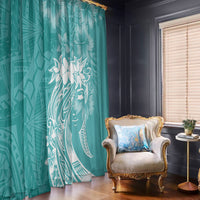 Polynesian Women's Day Window Curtain Plumeria Passion - Teal LT7 - Polynesian Pride
