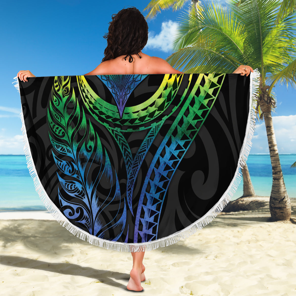 New Zealand Pride Beach Blanket Takatapui Rainbow Fern