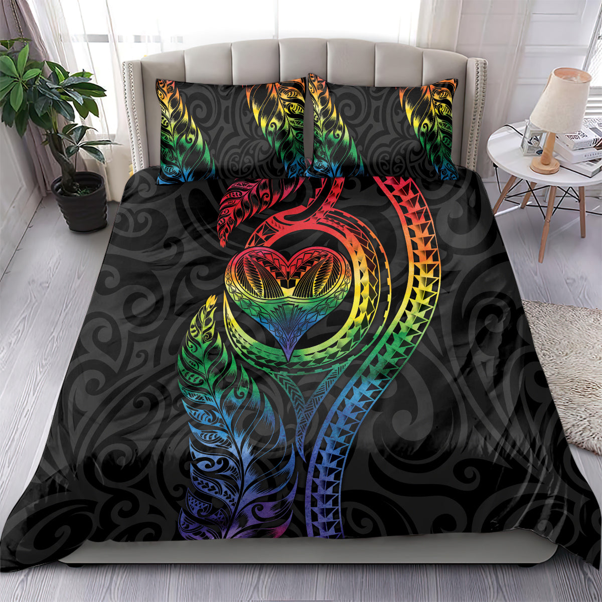New Zealand Pride Bedding Set Takatapui Rainbow Fern