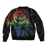 New Zealand Pride Bomber Jacket Takatapui Rainbow Fern