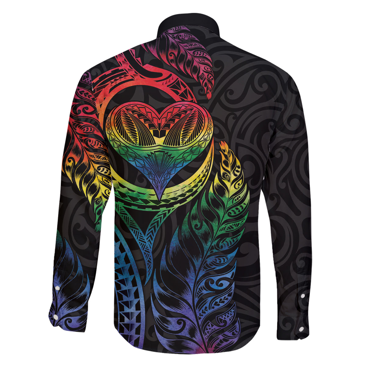 New Zealand Pride Family Matching Off The Shoulder Long Sleeve Dress and Hawaiian Shirt Takatapui Rainbow Fern