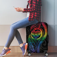 New Zealand Pride Luggage Cover Takatapui Rainbow Fern