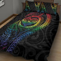 New Zealand Pride Quilt Bed Set Takatapui Rainbow Fern
