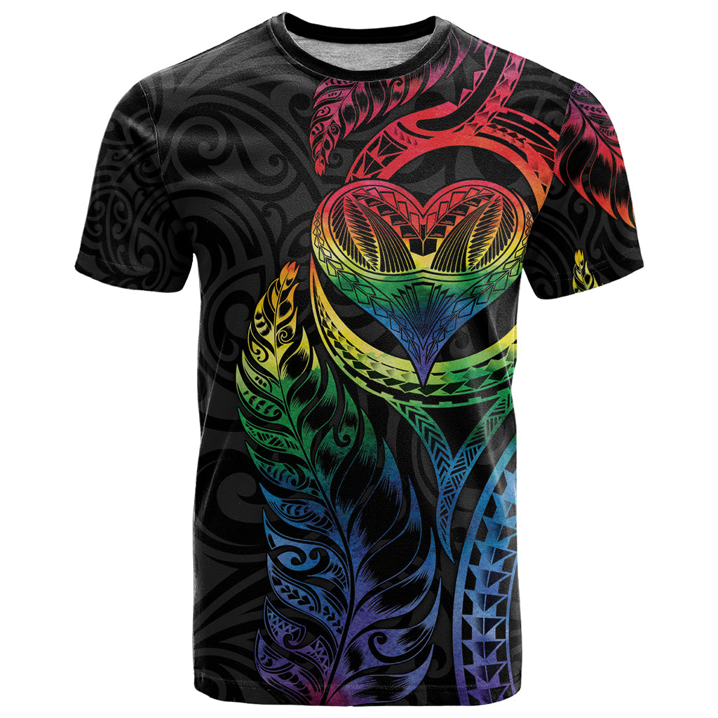 New Zealand Pride T Shirt Takatapui Rainbow Fern