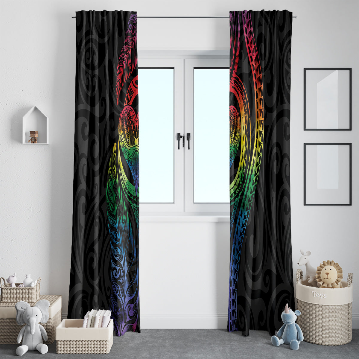 New Zealand Pride Window Curtain Takatapui Rainbow Fern