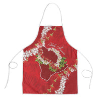 Hawaii Island Flowers Lei Apron Ohia Lehua Scarlet Red