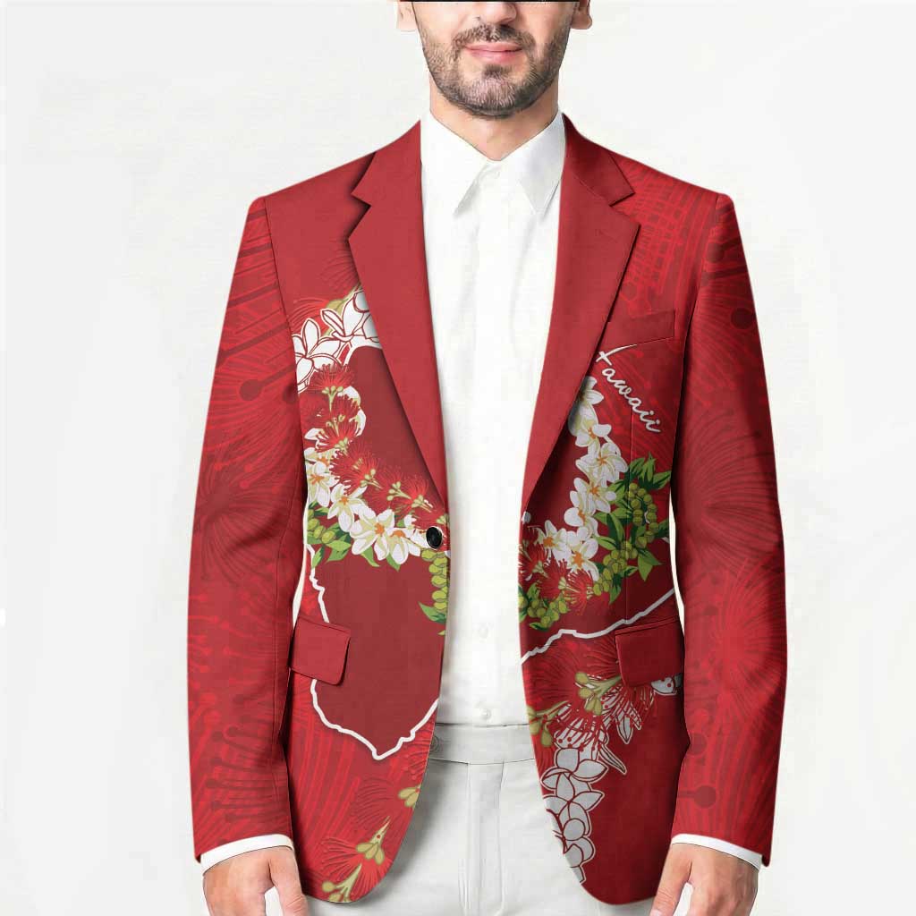 Hawaii Island Flowers Lei Blazer Ohia Lehua Scarlet Red