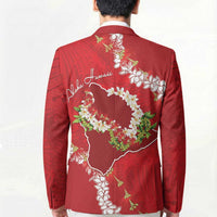 Hawaii Island Flowers Lei Blazer Ohia Lehua Scarlet Red