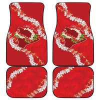 Hawaii Island Flowers Lei Car Mats Ohia Lehua Scarlet Red