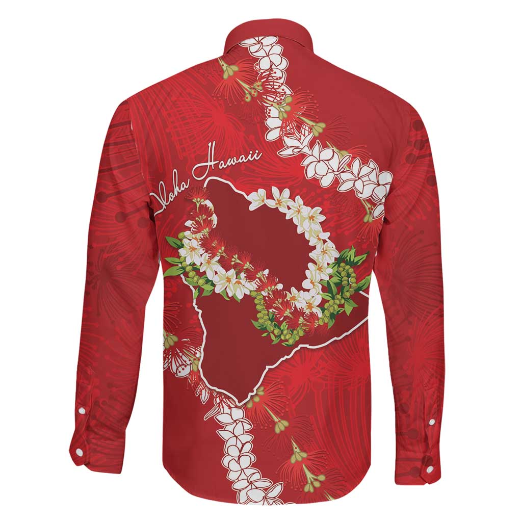 Hawaii Island Flowers Lei Family Matching Puletasi and Hawaiian Shirt Ohia Lehua Scarlet Red LT7 - Polynesian Pride