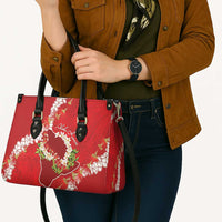 Hawaii Island Flowers Lei Leather Bag Ohia Lehua Scarlet Red