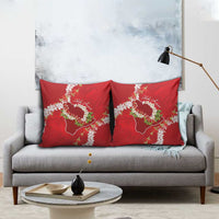 Hawaii Island Flowers Lei Pillow Cover Ohia Lehua Scarlet Red