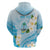 Guam Chamorro Guasali Flowers Hoodie Aqua Gradient