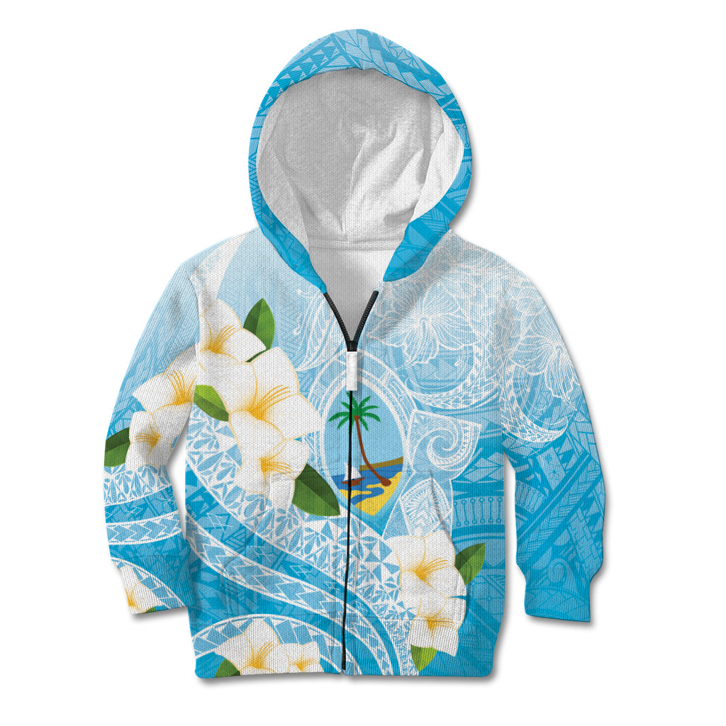 Guam Chamorro Guasali Flowers Kid Hoodie Aqua Gradient