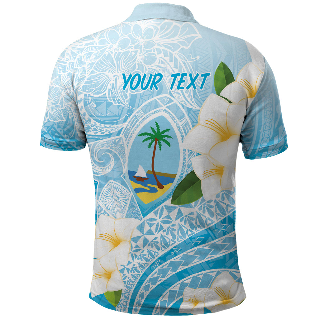 Guam Chamorro Guasali Flowers Polo Shirt Aqua Gradient LT7 - Polynesian Pride
