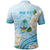 Guam Chamorro Guasali Flowers Polo Shirt Aqua Gradient